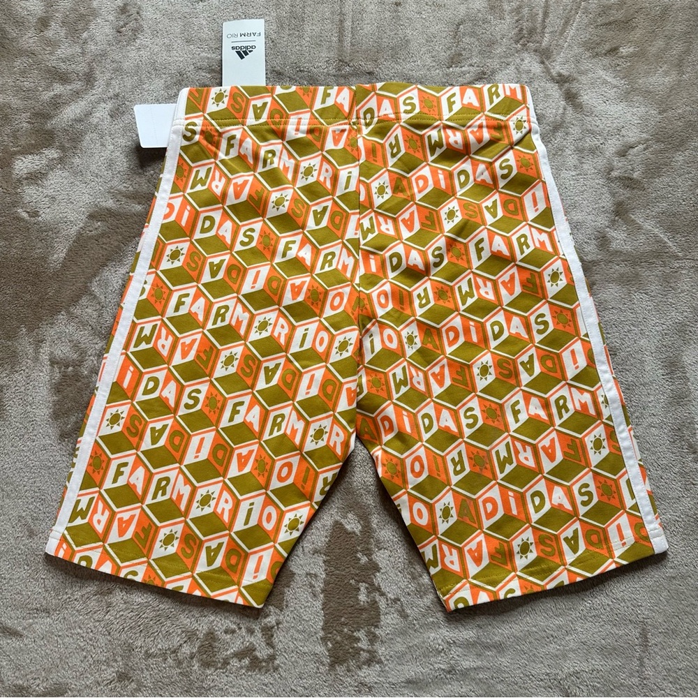 Farm Rio x Adidas Womens Orange and Green Patterned Set Top Xs Bottom Small - Picture 5 of 11